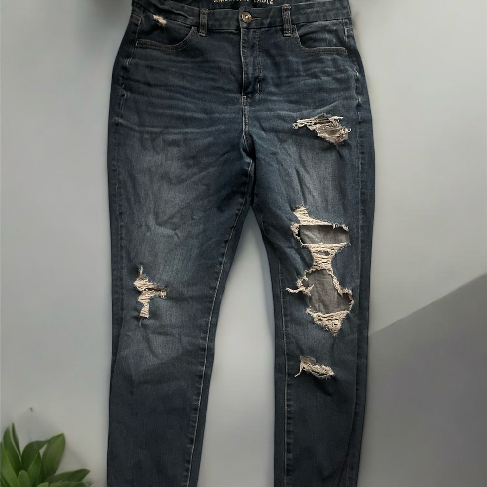 Distressed Blue Jeans